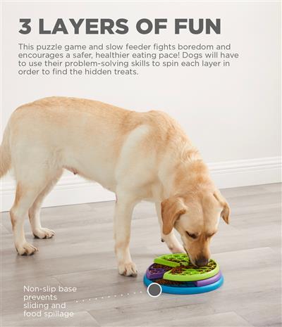 Nina Ottosson Lickin' Layers Interactive Treat Dog Puzzle Toy Multicolored Level 2