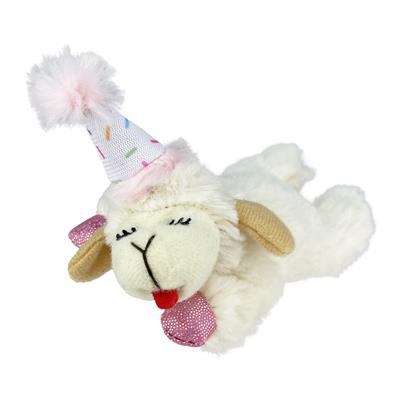 Pink Birthday Hat Lamb Cat Toy 4"