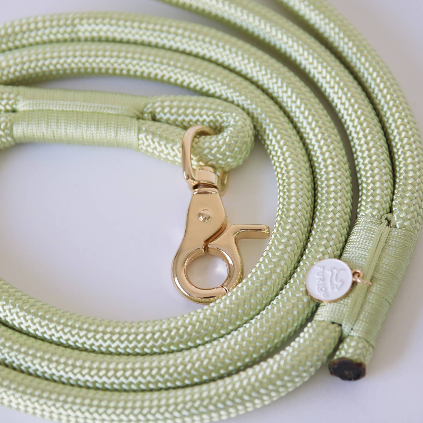 Hands Free Braided Rope Leash - Lime Green