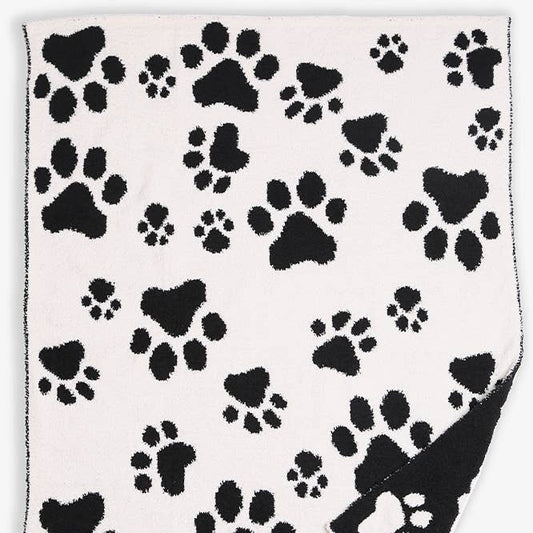 Cozy Paw Print Pet Blanket