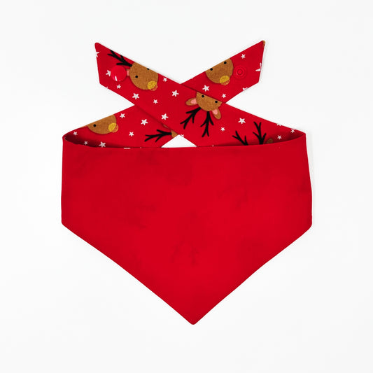 Reindeer Tie On Dog Bandana