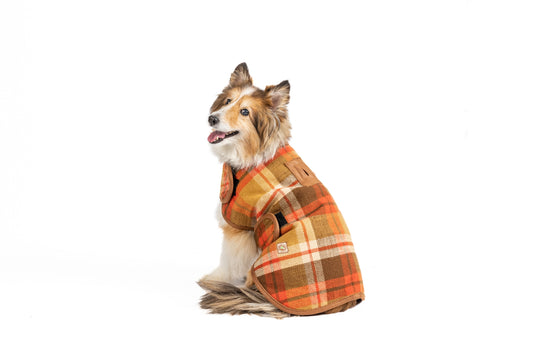 Rust Plaid Blanket Coat