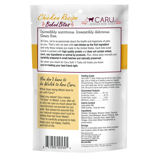 Caru Soft ‘n Tasty Baked Chicken Recipe Bites for Cats