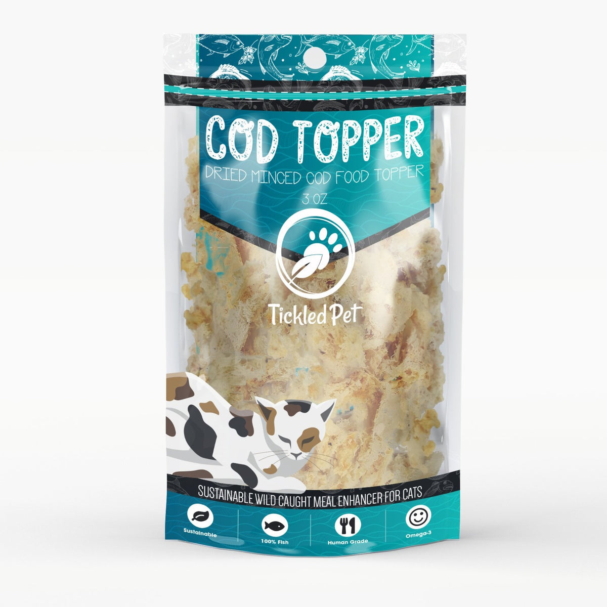 Tickled Pet Food Topper Cod for Cats - 3oz