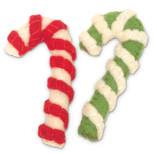 Dharma Dog Karma Cat Wool Candy Canes - Pack of 2