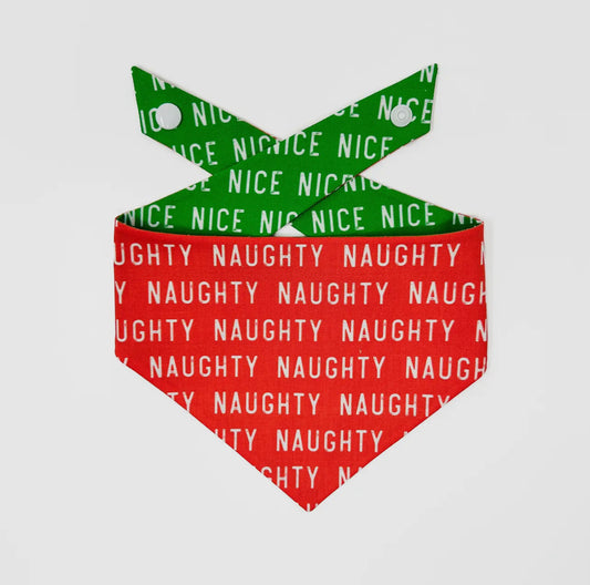 Naughty or Nice Reversible Tie/Snap-On Bandana