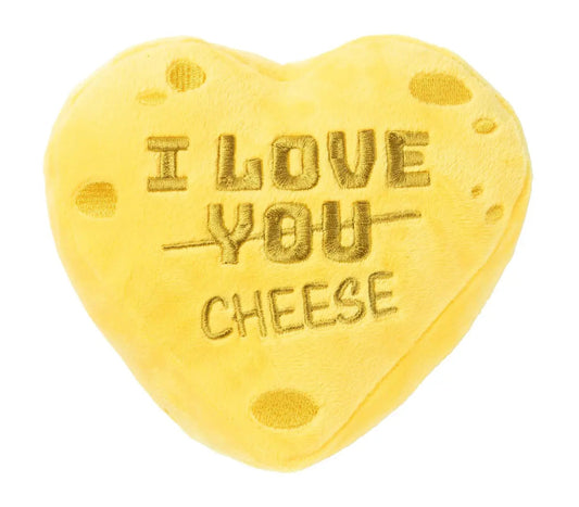 Cheese Heart Plush Dog Toy