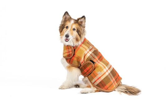 Rust Plaid Blanket Coat