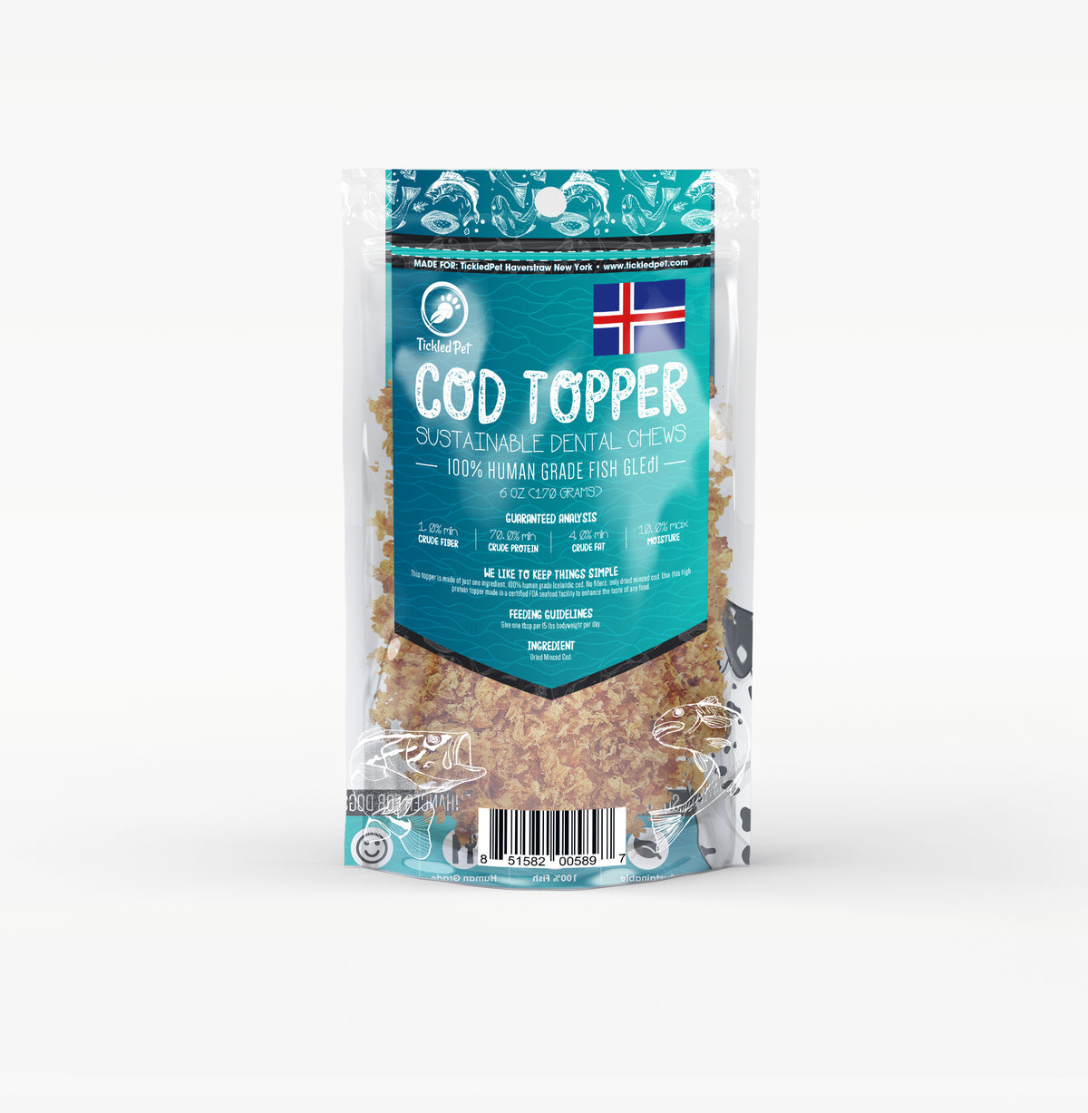 Tickled Pet Food Topper Cod for Cats - 3oz